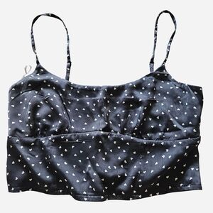 American Eagle Outfitters Black Cropped Tank Top